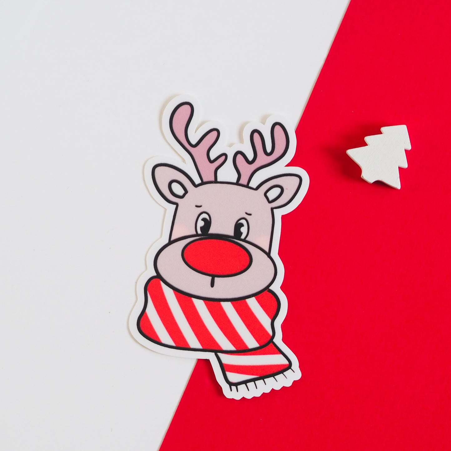 Karácsonyi rénis nagy vízálló matrica