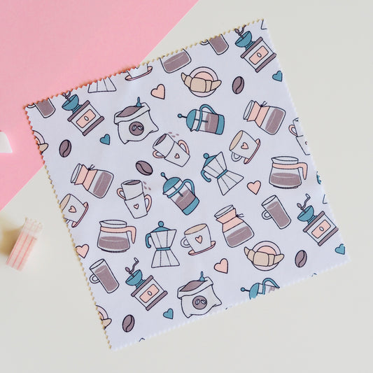 Kávés szemüveg törlőkendő