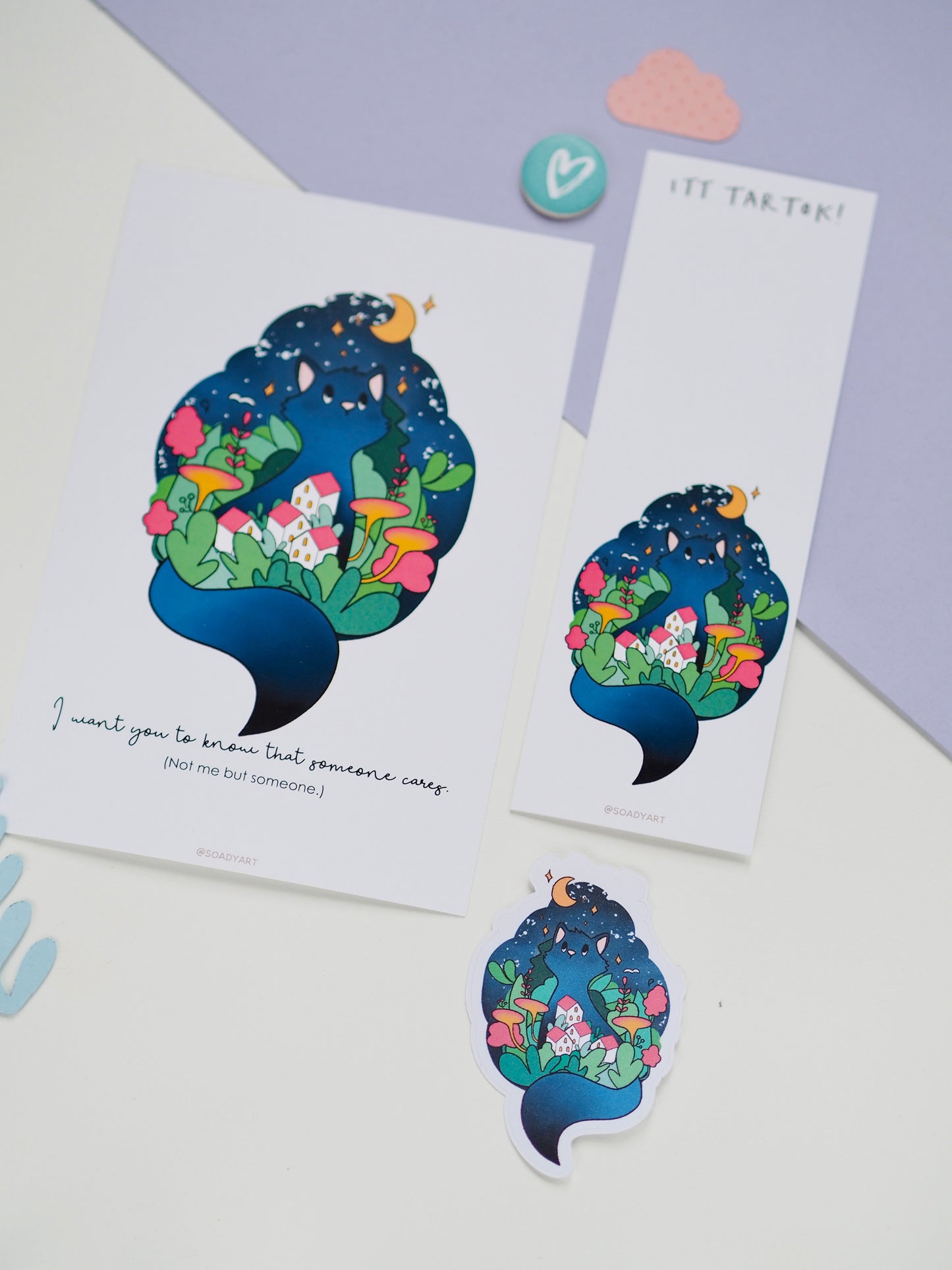 Éjjeli cica könyvjelző