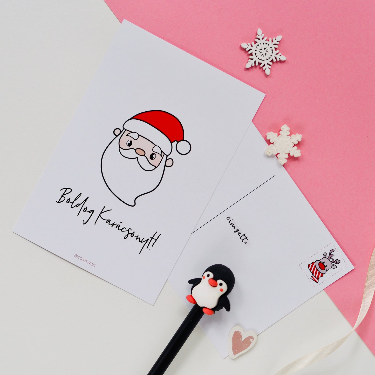 Télapós karácsonyi képeslap