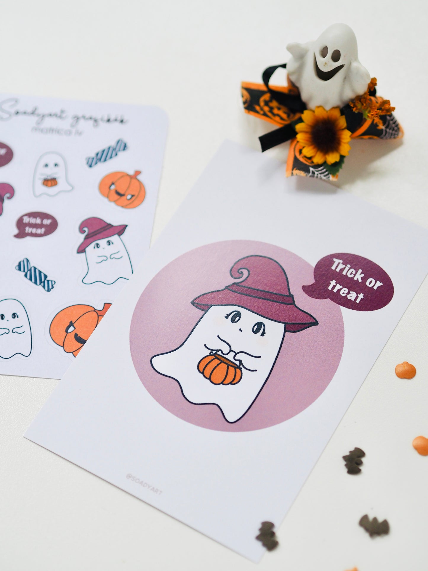 “Trick or treat” print