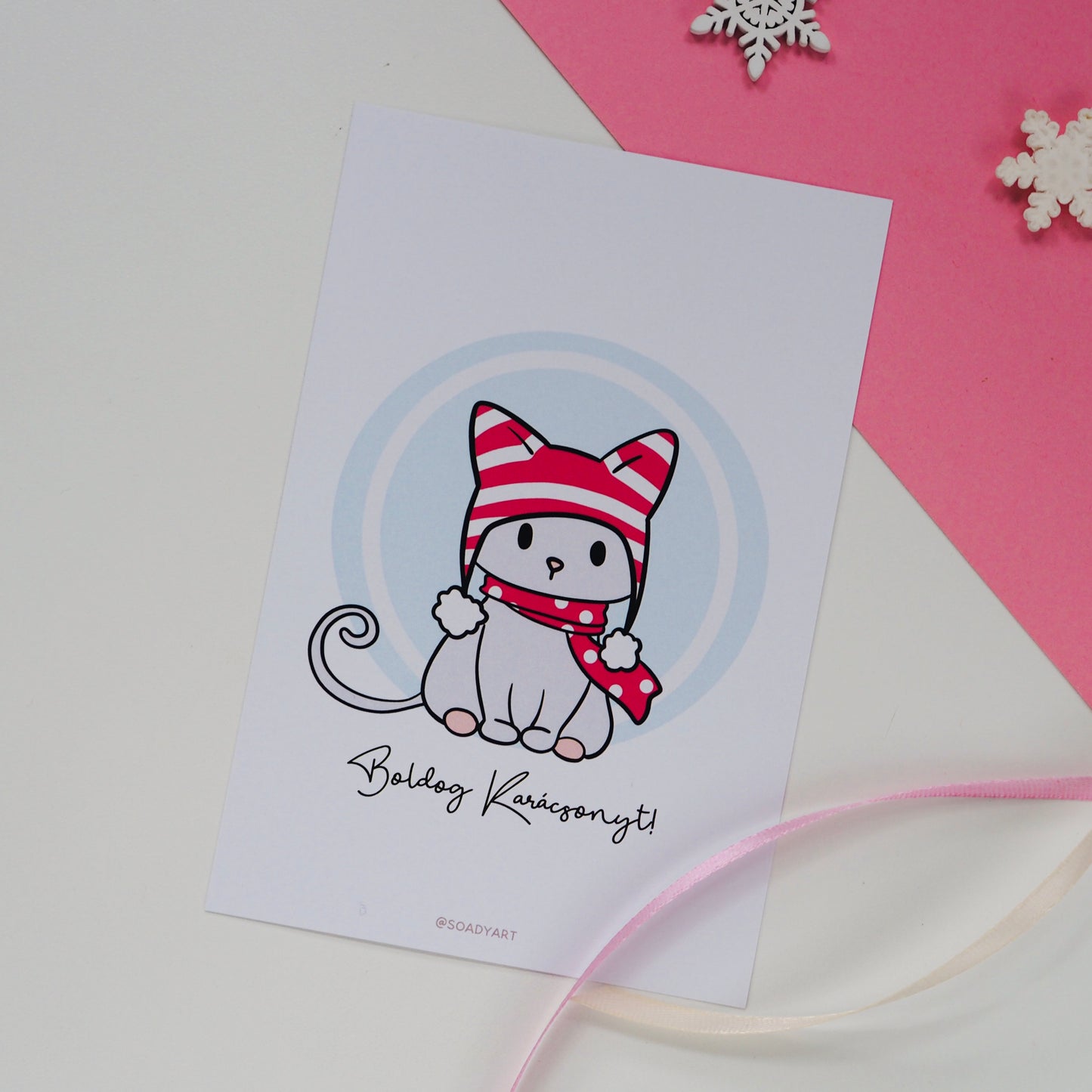 Cicás karácsonyi képeslap