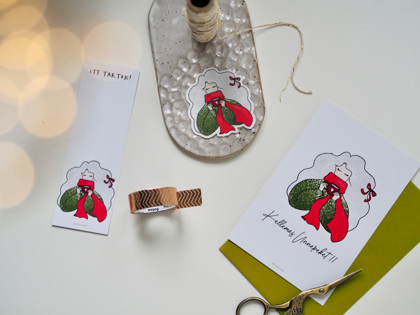 Csajszis karácsonyi könyvjelző