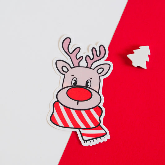 Karácsonyi rénis nagy vízálló matrica