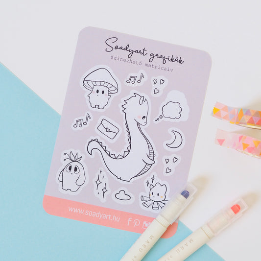Mesebeli színezhető matricaív - S4