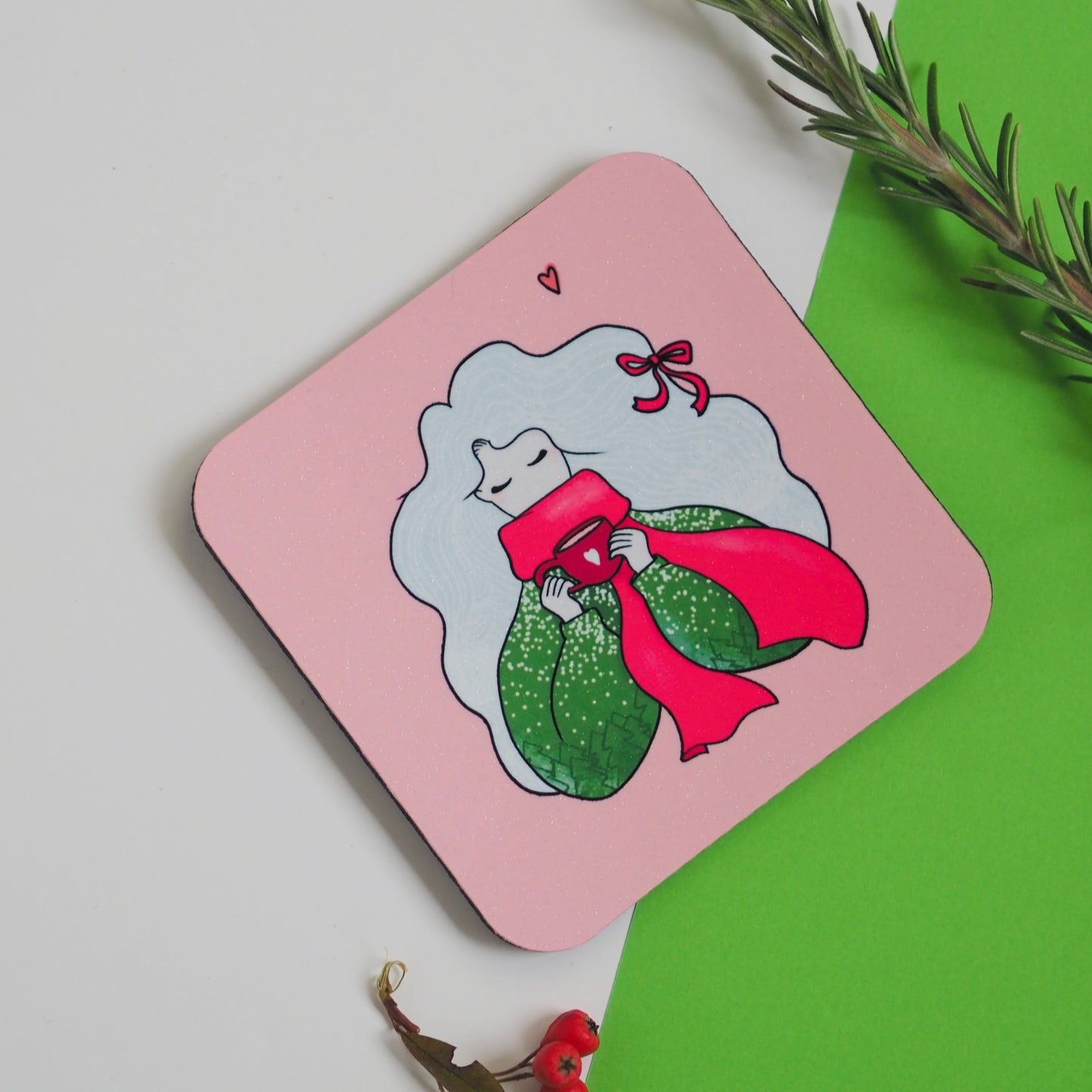 Karácsonyi csajszi poháralátét