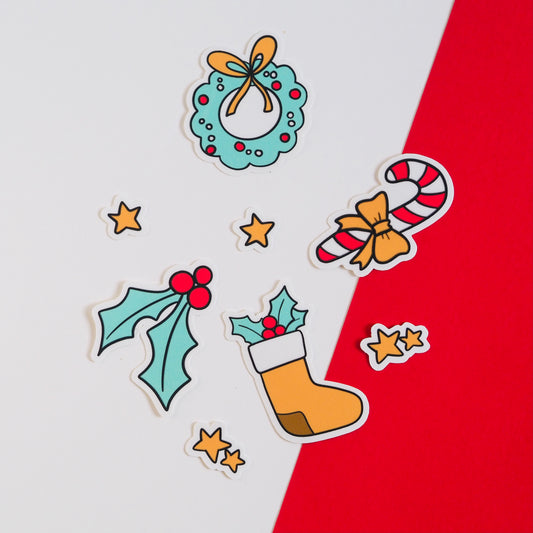 Karácsonyi vízálló matrica szett