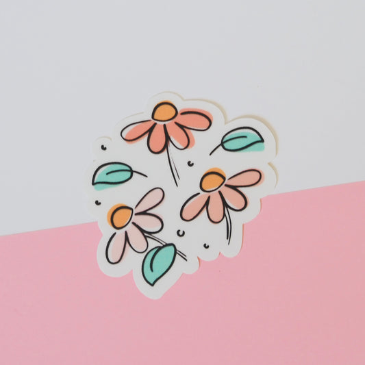 Virágos nagy vízálló matrica