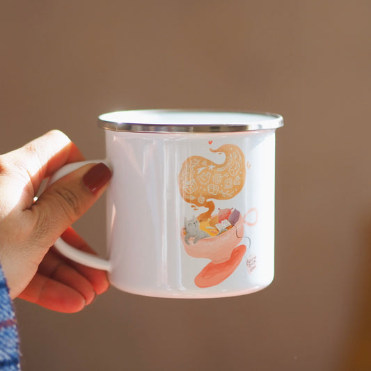 Csészényi zománcozott bögre