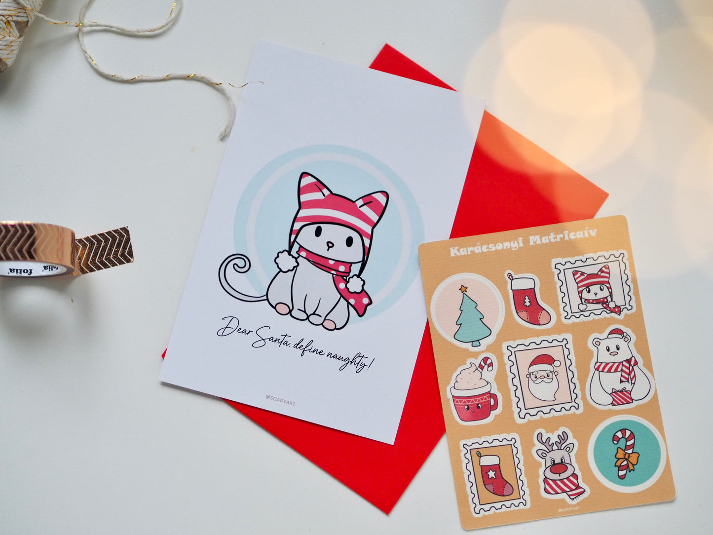 Cicás karácsonyi képeslap