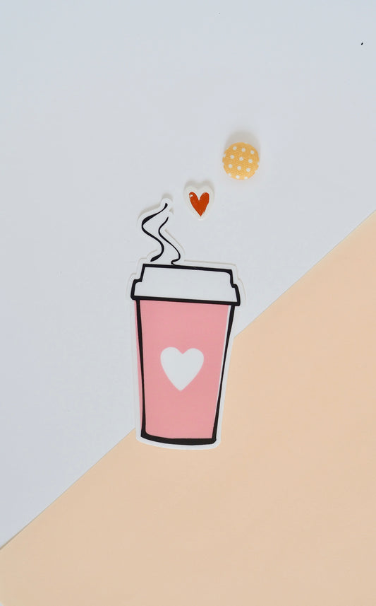 Kávés nagy vízálló matrica