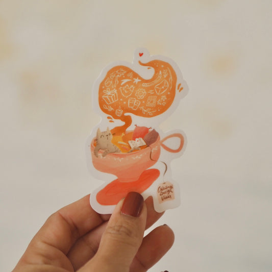 Csészényi vízálló matrica