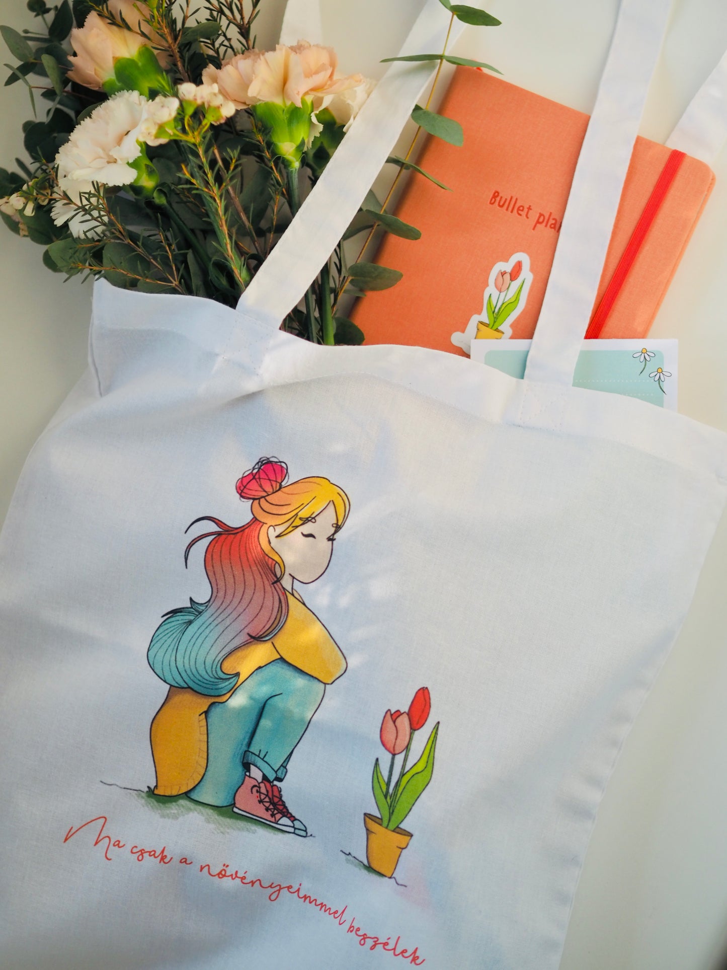 ELŐRENDELHETŐ - Kertészkedő vászontáska