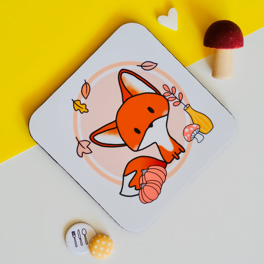 Rókás, őszi poháralátét