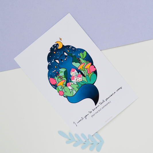 “Someone cares" éjjeli cicás print