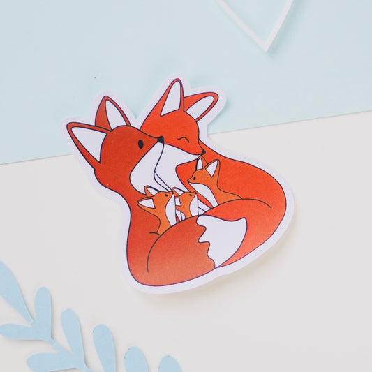 Róka család (5 fős) vízálló matrica