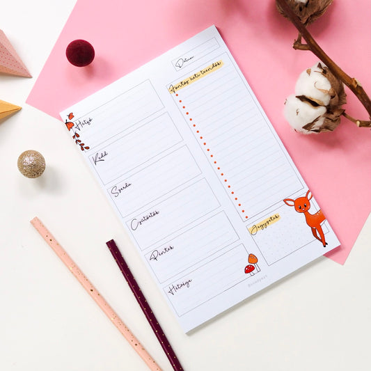 Őzikés A5-ös heti tervező