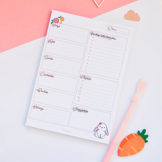 Nyuszis A5-ös heti tervező