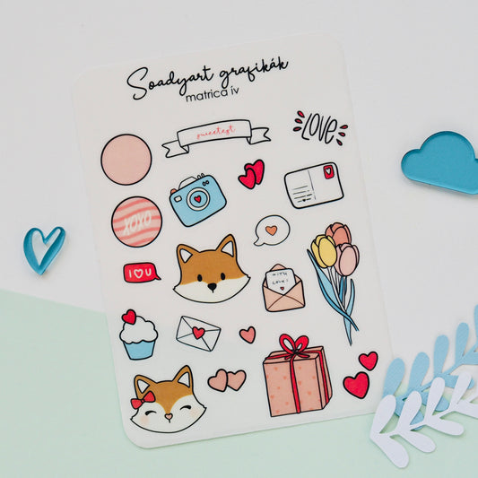 Róka szerelem matricaív - D3