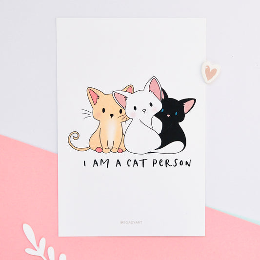 Cat person, cicás print