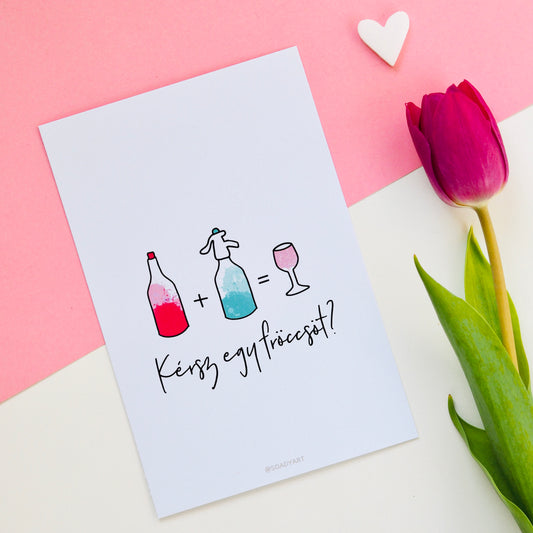 "Kérsz egy fröccsöt?" Képeslap