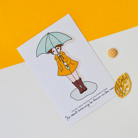 "Dancing in the rain" print