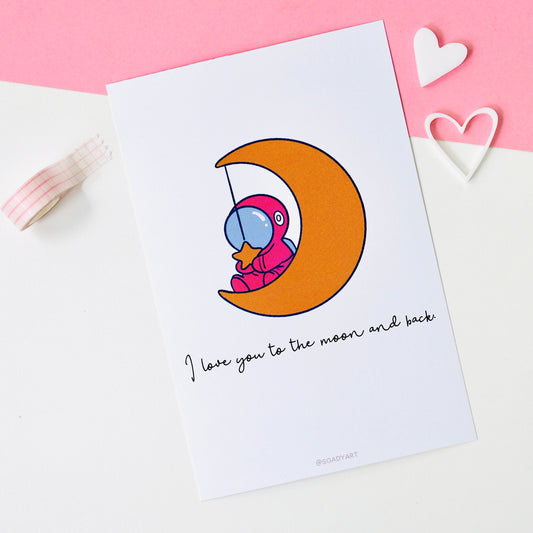 "Love you to the moon" print