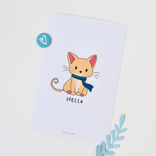 "Hello" Cicás képeslap