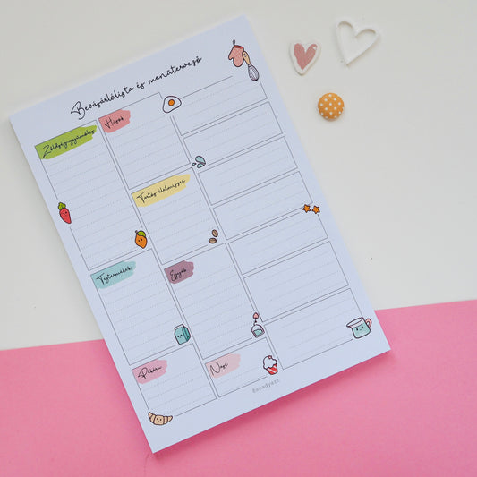 Bevásárlólista és menütervező