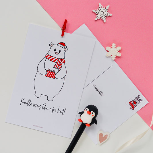 Macis karácsonyi képeslap