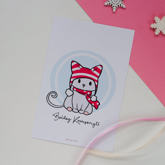 Cicás karácsonyi képeslap