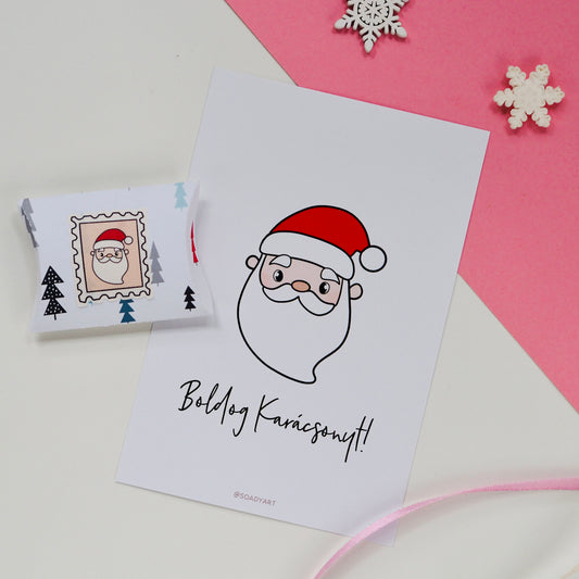 Télapós karácsonyi képeslap