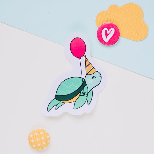 Teknősös fehér matrica