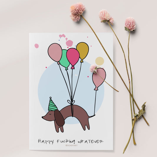 Lufis tacskós üdvözlőkártya